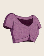 Fabrica Vibe Off-White Linen Cotton Saree with Embroidery and Lavender Purple Border & Woven Motifs