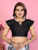Fabrica Vibe Off-White Soft Linen Saree with Monochrome Warli Tribal Print & Tassel Pallu