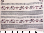 Fabrica Vibe Off-White Soft Linen Saree with Elephant Motif Print & Ethnic Tribal Border