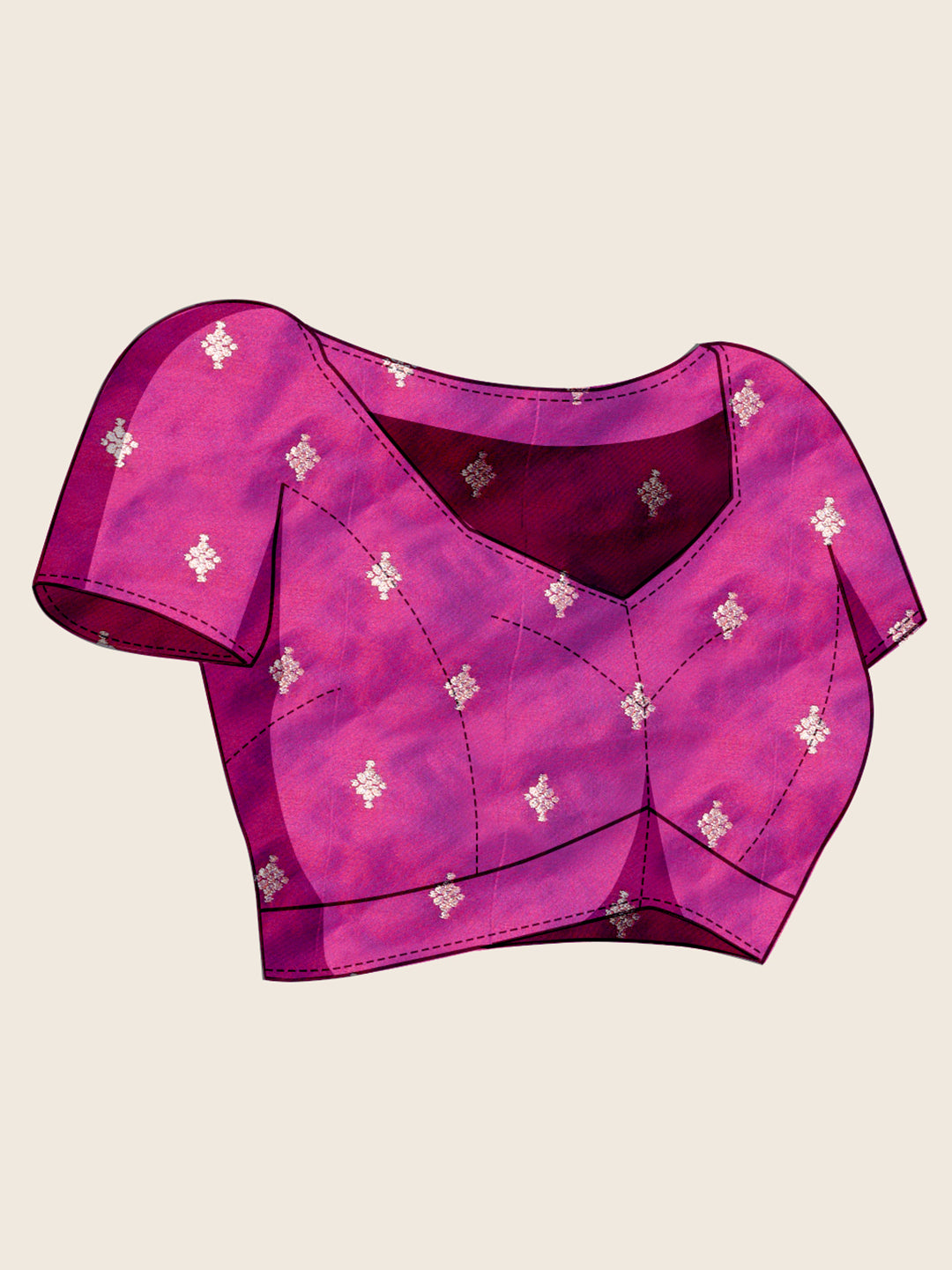 Fabrica Vibe Royal Purple Banarasi Silk Saree with Multicolor Floral Zari Border