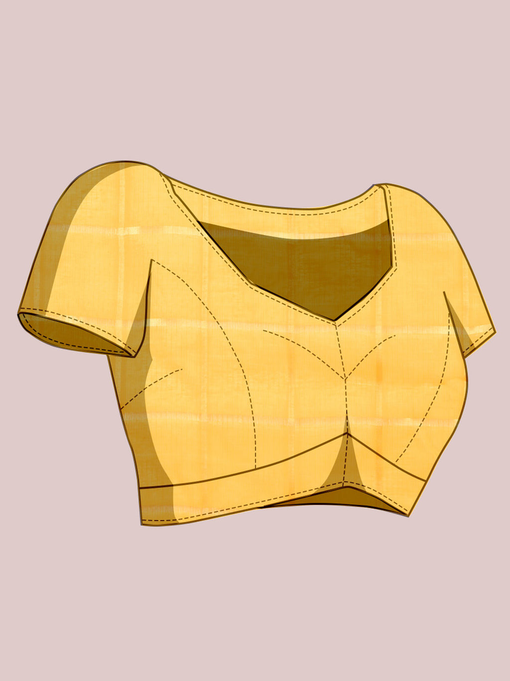 Fabrica Vibe Handwoven Bengal Cotton Linen Saree in Sunshine Yellow with Gold Check Weave
