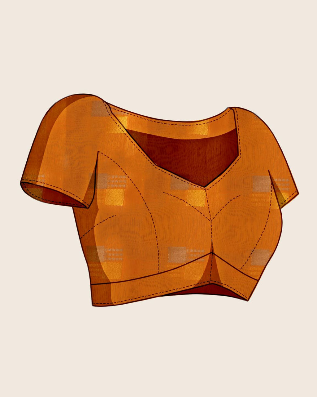 Fabrica Vibe Red & Mustard Bengal Handwoven Cotton Saree with Woven Geometric Design
