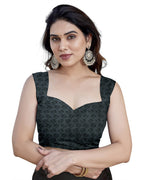 Fabrica Vibe Black Floral Printed Chiffon Saree with Designer Blouse