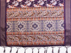 Fabrica Vibe Purple Floral Handwoven Cotton Saree with Unstitched Blouse Piece