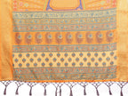 Fabrica Vibe Mustard Orange Handwoven Cotton Saree with Bandhej-Inspired Woven Design