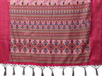 Fabrica Vibe Premium Cotton Silk Baby Pink Kalamkari Print Saree with Zari Woven Border