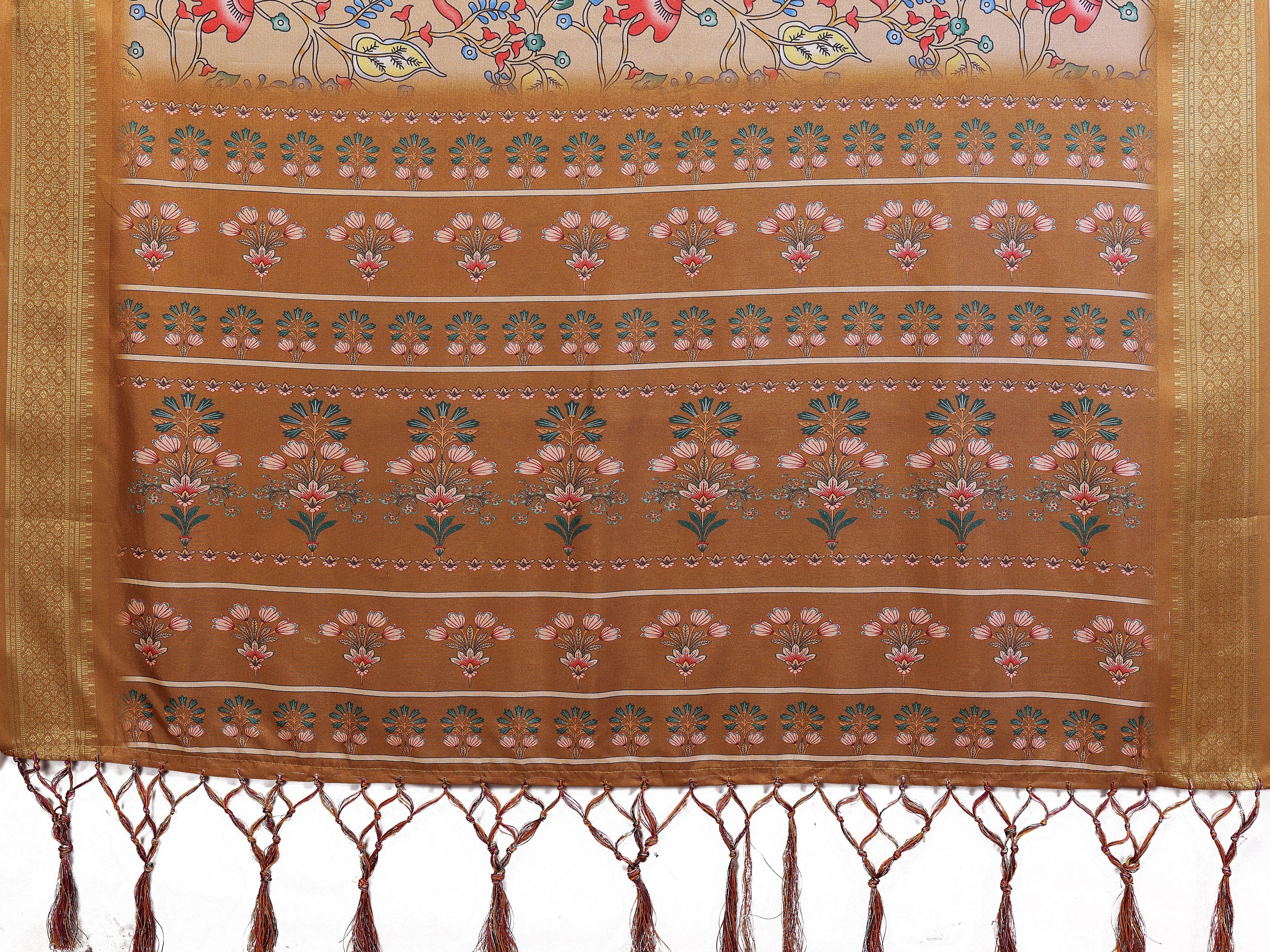 Fabrica Vibe Women's Premium Handwoven Cotton Floral Woven Design Saree with Unstitched Blouse | Traditional Bengal Handloom | Festive Wear