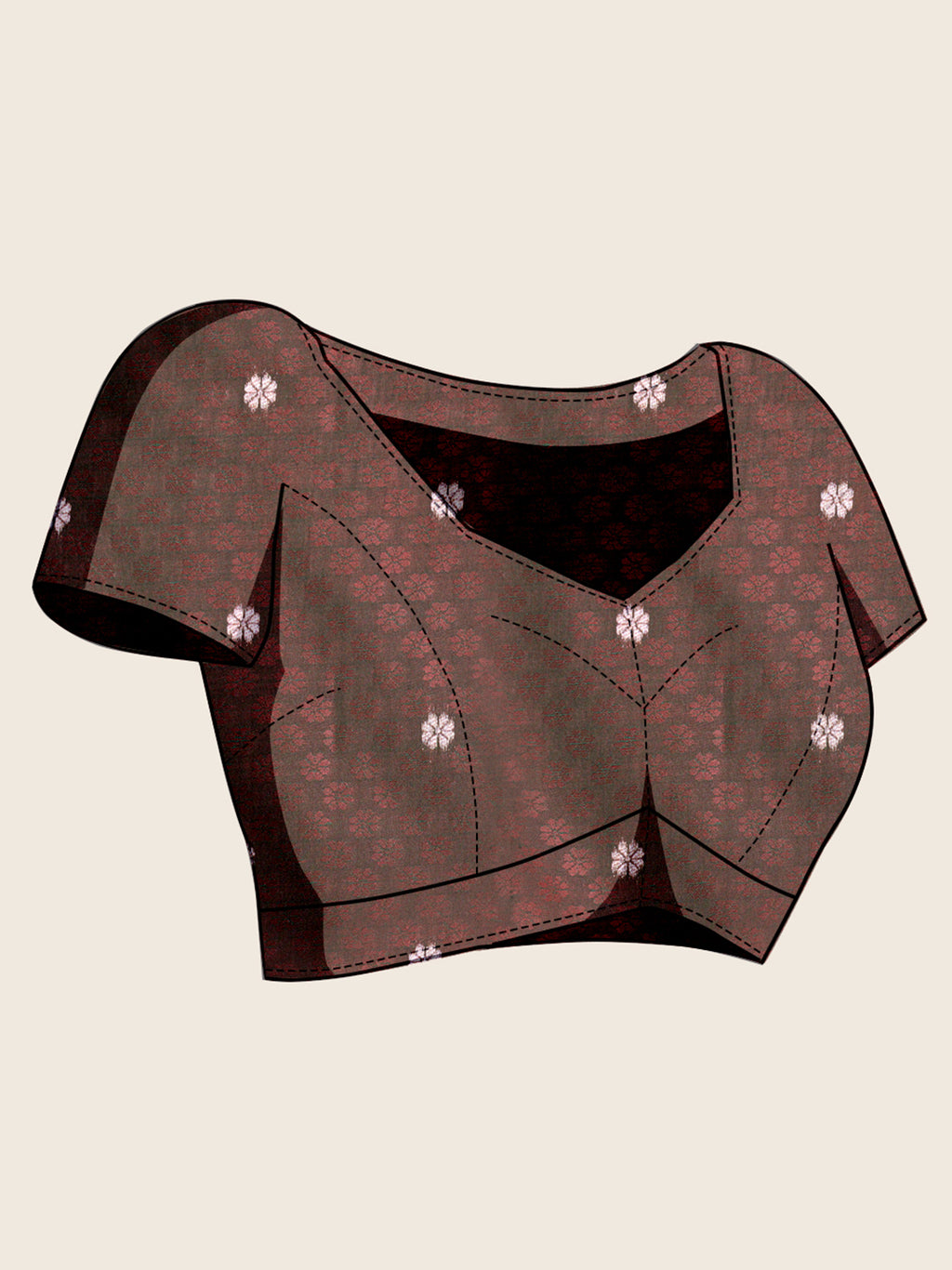 Fabrica Vibe Brown & Maroon Art Silk Saree with Zari Swan and Lotus Woven Pallu
